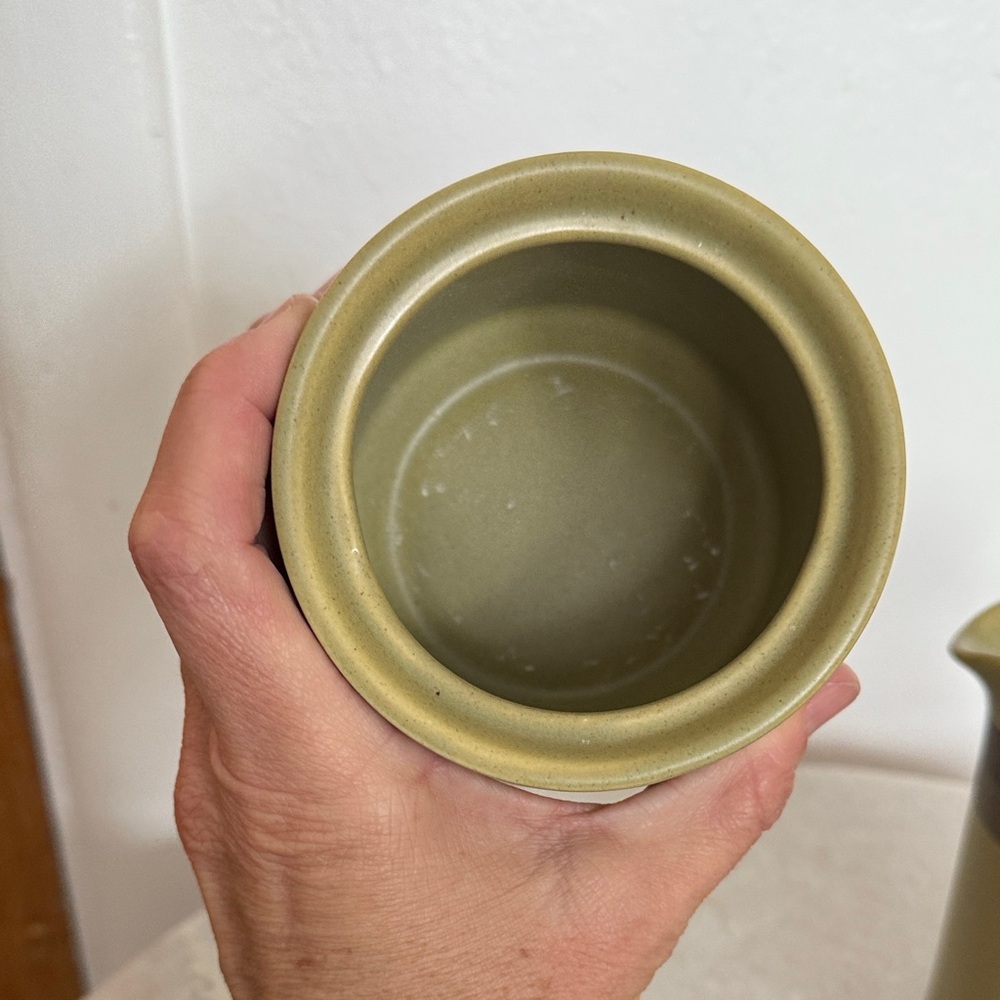 Vintage MCM Stone Arrow Green Ceramic Set - Picture 5 of 10